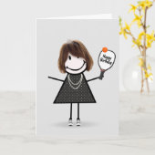 誕生日ピックボールスティックフィギュア カード (黄色い花)