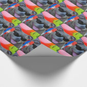 誕生日ピットブルのサングラスドッグラッピング紙 ラッピングペーパー (角)