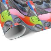 誕生日ピットブルのサングラスドッグラッピング紙 ラッピングペーパー (ロールコーナー)