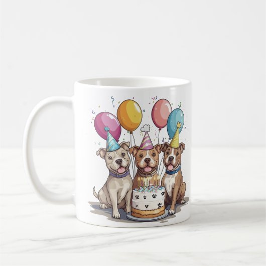 誕生日ピットブルドッグ コーヒーマグカップ (左)