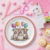 誕生日ピットブルドッグ ペーパープレート (パーティー)