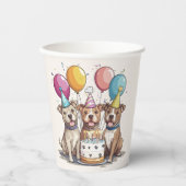 誕生日ピットブルドッグ 紙コップ (正面)