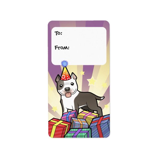 誕生日ピットブル/アメリカ(犬)スタッフォードテリア ラベル (正面)