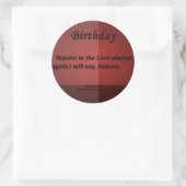 誕生日ピリピ4-4 ラウンドシール (バッグ)