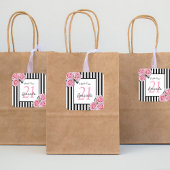 誕生日ピンクのバラストライプス感謝していク スクエアシール