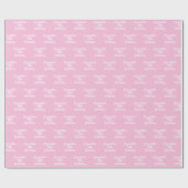 誕生日ピンクのパステル白い名前 ラッピングペーパー (フラット)