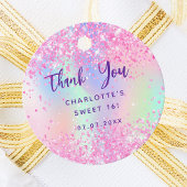 誕生日ピンクのホログラフィ感謝していックユー フェイバータグ