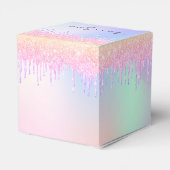 誕生日ピンクのホログラフィ感謝していックユー フェイバーボックス (裏面サイド)