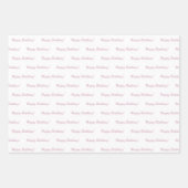 誕生日ピンクのメタリック金ゴールドシック ラッピングペーパーシート (正面3)