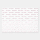 誕生日ピンクのメタリック金ゴールドシック ラッピングペーパーシート (正面)