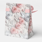 誕生日ピンクの白い花 フェイバーボックス (裏面サイド)