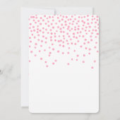 誕生日ピンクの紙吹雪と金ゴールドバルーン 招待状 (裏面)