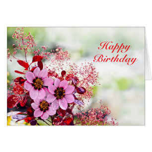 誕生日ピンクの花