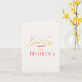 誕生日ピンクの金ゴールド カード (黄色い花)