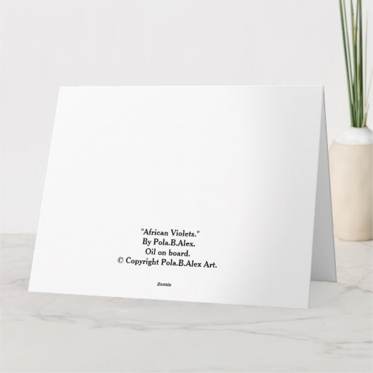 誕生日ピンクアフリカビオレットアートバイポーラB.アレックス カード (裏面)