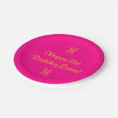 誕生日ピンクイエロー21st(Age)エリカ（名前） ペーパープレート (アングル)