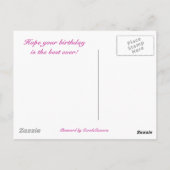 誕生日ピンクウォーターリリー ポストカード (裏面)