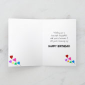 誕生日ピンクカップケーキバルーン カード (内部)