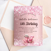 誕生日ピンクガーリーキャリッジ 招待状