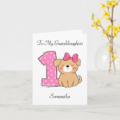 誕生日ピンクキッテングランドドーター誕生日 カード (黄色い花)