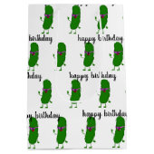 誕生日ピンクグラス付きピクルス ミディアムペーパーバッグ (裏面)