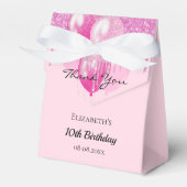 誕生日ピンクグリッタードリップバルーン女の子 フェイバーボックス (正面サイド)