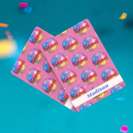 誕生日ピンクグリッターGroovy 70sディスコボールカスタム トランプ