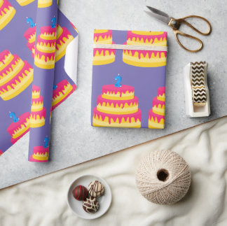 誕生日ピンクケーキ2 ラッピングペーパー