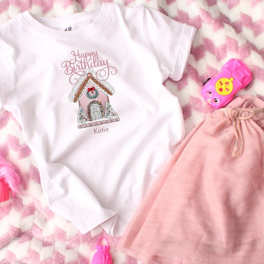 誕生日ピンクジンガーブレッパーソナライズされたド Tシャツ