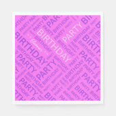 誕生日ピンクタイポグラフィの名前の追加 スタンダードランチョンナプキン (正面)