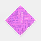 誕生日ピンクタイポグラフィの名前の追加 スタンダードランチョンナプキン (角)