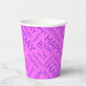 誕生日ピンクタイポグラフィの名前の追加 紙コップ (右)