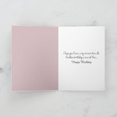 誕生日ピンクチューリップ雪片 カード (内部)