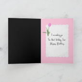 誕生日ピンクチューリップ&パール カード (内部)