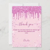 誕生日ピンクバルーンサンキューカード 招待状 (裏面)