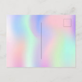 誕生日ピンクパープルグリッターフローラ ポストカード (裏面)