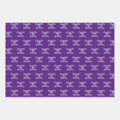 誕生日ピンクパープルネームガール ラッピングペーパーシート (正面2)