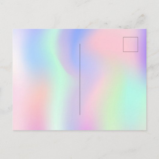 誕生日ピンクパープルホログラフィック インビテーションポストカード (裏面)