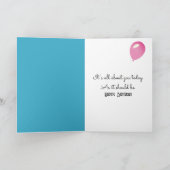 誕生日ピンクフラミンゴスニーカーを履く カード (内部)