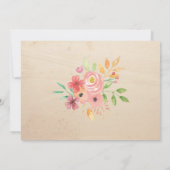 誕生日ピンクフラワーフォトヴィンテージ招待状 招待状 (裏面)