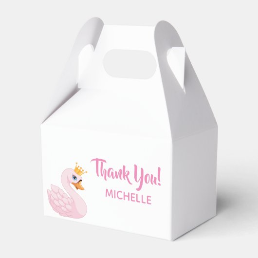 誕生日ピンクプリンセスススワンホワイトガール フェイバーボックス (正面サイド)