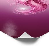 誕生日ピンクペガサスファンタジーデザイン光沢 ポスター (コーナー)