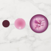 誕生日ピンクペガサスファンタジーデザイン コンフェッティ (正面)