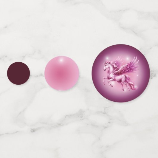 誕生日ピンクペガサスファンタジーデザイン コンフェッティ (裏面)