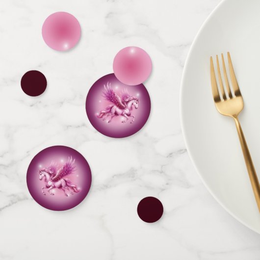 誕生日ピンクペガサスファンタジーデザイン コンフェッティ (グループ)