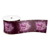 誕生日ピンクペガサスファンタジーデザイン サテンリボン (リール)