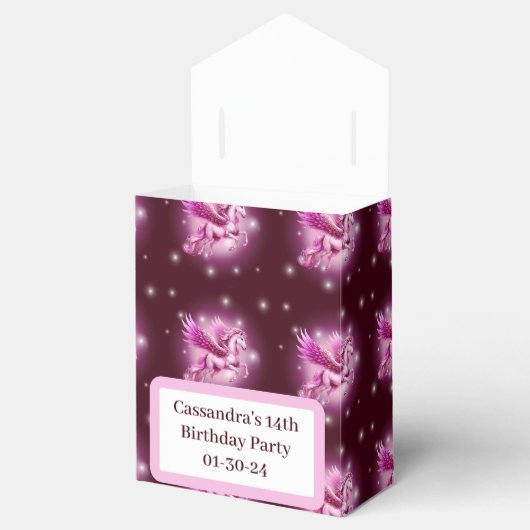 誕生日ピンクペガサスファンタジーデザイン フェイバーボックス (オープン)