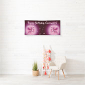 誕生日ピンクペガサスファンタジーデザイン 横断幕 (インサイチュ)