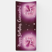 誕生日ピンクペガサスファンタジーデザイン 横断幕 (縦)
