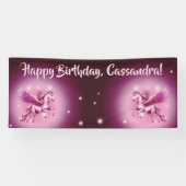 誕生日ピンクペガサスファンタジーデザイン 横断幕 (横)